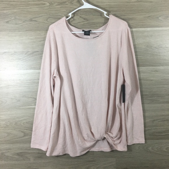 Max & Mia Soft Women’s Long Sleeve Striped Tee LG - Picture 1 of 4